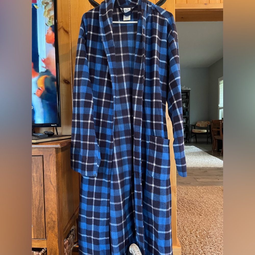 Fruit of the Loom Men's Blue Plaid Sleepwear